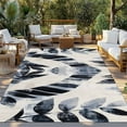 thumbnail image 3 of Fsddascl Navy Blue Palm Leaves Outdoor Rug for Patio/Deck/Porch, Non-Slip Large Area Rug 5 x 8 Ft, Retro Tropical Botanical Indoor Outdoor Rugs Washable Area Rugs, Reversible Camping Rug Carpet, 3 of 5