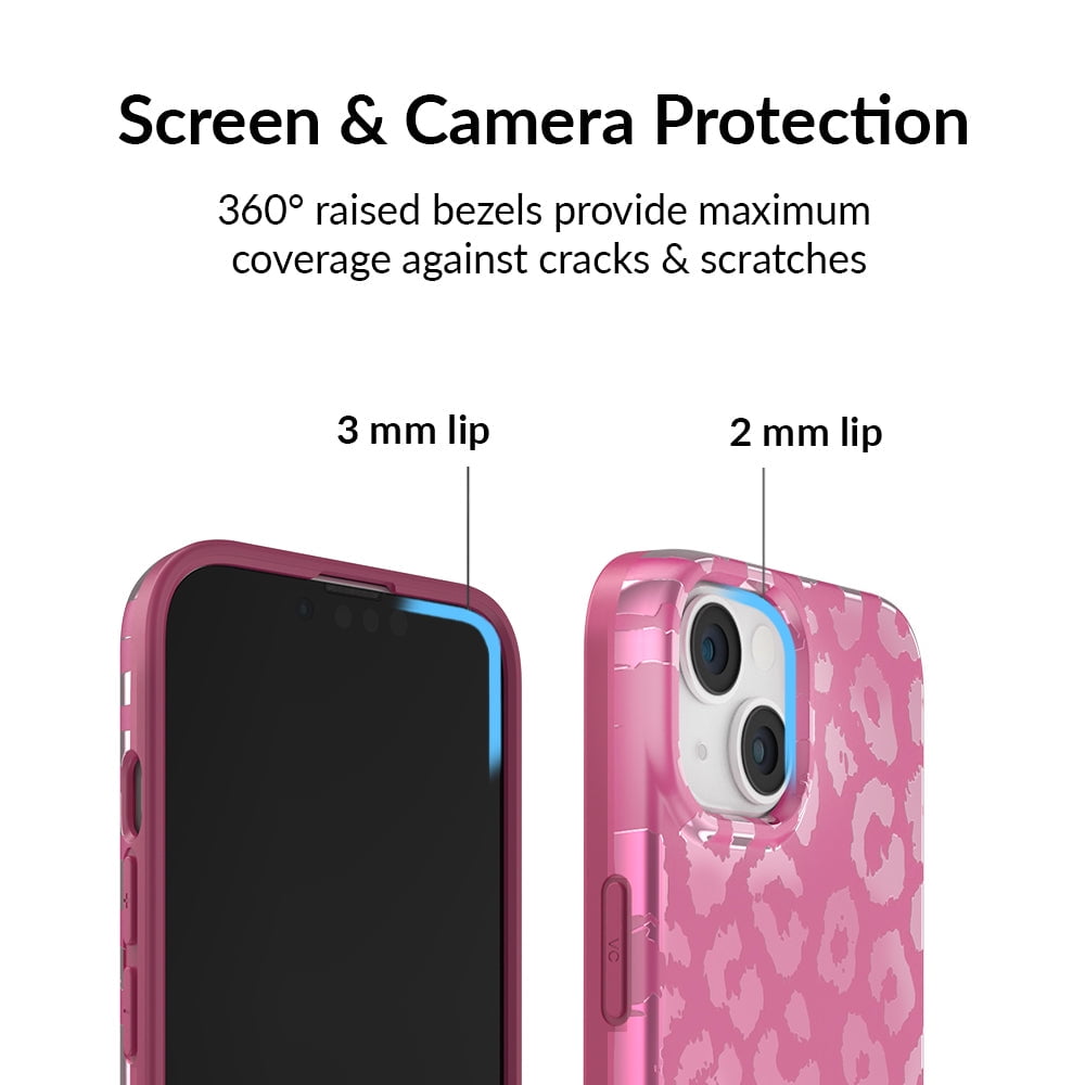 Velvet Caviar for iPhone 14 Case Compatible with MagSafe - Cute Protective Phone Cases for Women - Metallic Pink Ruby Leopard Cheetah Print