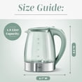 thumbnail image 4 of COOK WITH COLOR Electric Kettle, 1200W 1.8L Glass Water Boiler, Sage, 4 of 7