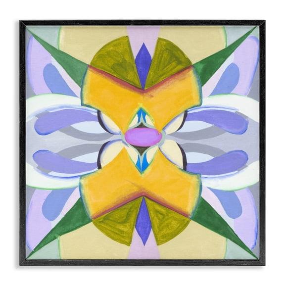 Stupell Industries Eclectic Revival Kaleidoscope Symmetry Black Framed Giclee Art, 12 x 12, by Melissa Wang