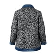 thumbnail image 5 of Women's Leopard Jean Jacket Long Sleeve Button Down Denim Jacket Coat with Pockets Women's Fall 2026 Outfits(Grey,XL), 5 of 7
