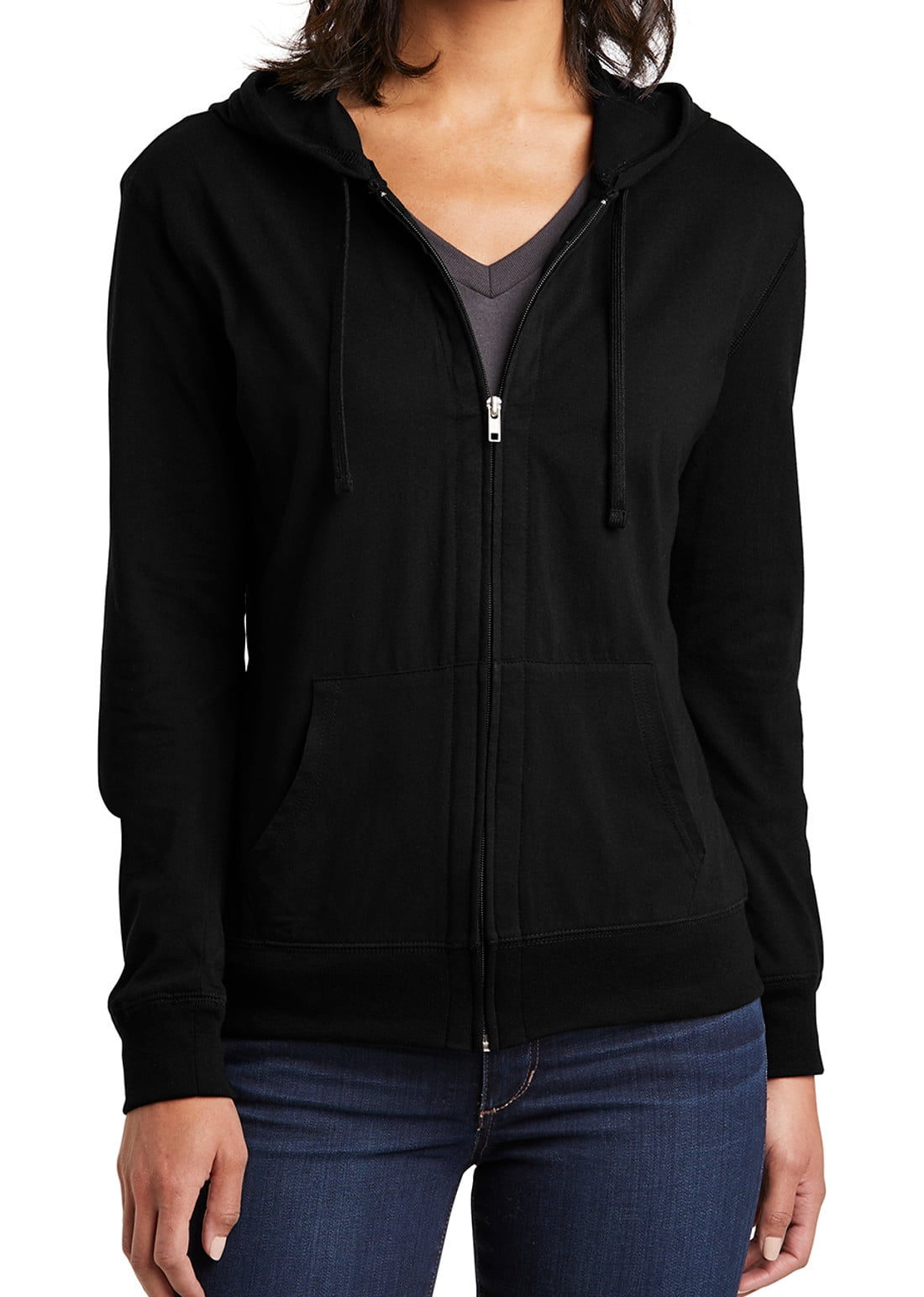 Juniors Huge Angel Wings Rhinestone Thermal Zipper Hoodie Black S-3XL