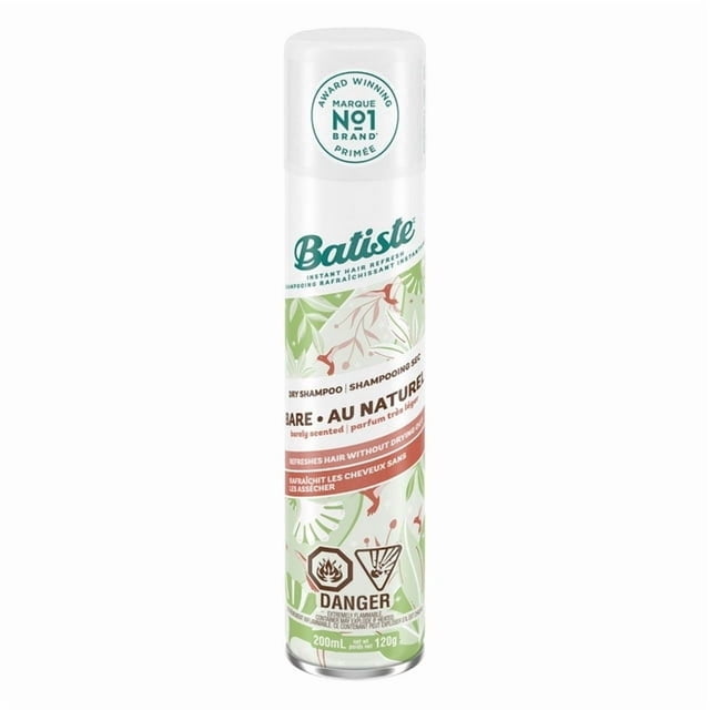 Batiste Dry Shampoo Spray, Bare Scent, Refresh Hair and Absorb Oil Between Washes, Waterless Shampoo for Added Hair Texture and Body, 200-ml