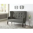 thumbnail image 2 of Home Roots Furniture 285683 42 x 56 x 27 in. Polyester Fabric & Foam Settee - Gray & Espresso, 2 of 2