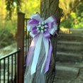 thumbnail image 2 of Lavender and White Wedding Pull Bows with Tulle Tails and Rosebuds - 8" Wide, Set of 6, Easter, Valentine's Day, Pew Bows, Aisle Decor,  Anniversary, Birthday, Reception, 2 of 5