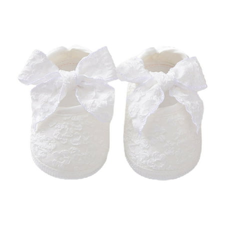 Loliuicca Baby Girl Floral Bow Flats Soft Soles Elegant Princess Dress Shoes