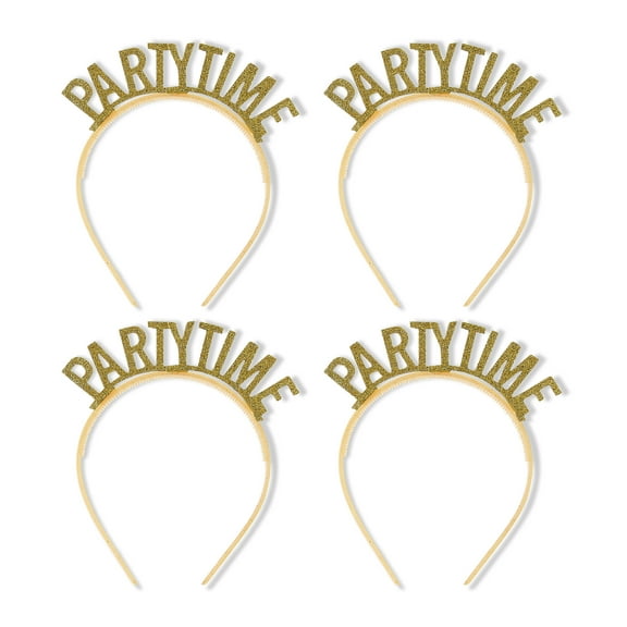 Gold Glitter Party Time Headband Party Favors, 4 Count, by Way To Celebrate