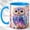 Blue, variant on Mosaic Owl Accent Mug, 11oz Ceramic Coffee Cup for Owl Lovers