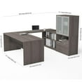 thumbnail image 3 of Atlin Designs U Shape Computer Desk with Hutch in Bark Gray, 3 of 3