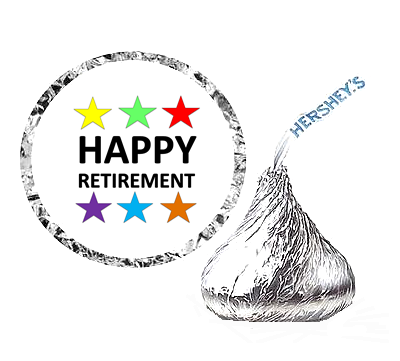 Personalized Retirement Labels Hershey Kisses Sticker Photo Retirement Stickers