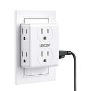 LENCENT 6 Way Electrical Outlet Expander, Multi Plug Outlet Extender, 2 to 3 Prong Outlet Adapter, Multiple Plugs Outlets Splitter, 3-Sided Power Strip, Non-Grounded Mountable for Home Office Wall Tap