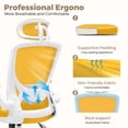 thumbnail image 6 of COOLHUT Office Chair Ergonomic Desk Chair, High Back Office Chair with Headrest, Big and Tall Comfy Home Office Desk Chair Lumbar Support Breathable Mesh Office Chair, Yellow, 6 of 13