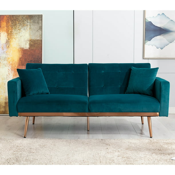 Veryke Vintage Convertible Futon Sofa, Luxurious Futon Sleeper Sofa