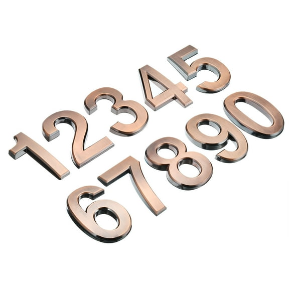 Uxcell House Numbers 3D Mailbox Numbers 0-9 for Outside, 10Pcs Home Numbers Large , Bronze
