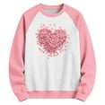 thumbnail image 5 of WQNVRNR Kids Heart Print Pullover- Casual Valentine's Day Long Sleeve Crewneck Sweatshirt with Soft Stretch Fabric Pink Size 9-10, 5 of 5