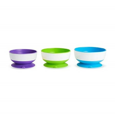 Munchkin Stay Put Suction Bowl, 3 Pack (Best Baby Suction Bowl)