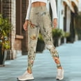 thumbnail image 4 of Renewold Butterfly Flower Vintage Womens Yoga Pants with Pockets High Waisted Womens Leggings Fashion Exercise Yoga Leggings Lightweight Activewear Printed Ankle Leggings, S, 4 of 8