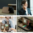 thumbnail image 5 of Allytech Business Wallet Case for iPhone 13 Pro with Credit Card Holder, [RFID Blocking] [Camera Screen Protection] PU Leather Magnetic Clasp Kickstand Shockproof Protective Case - Brown, 5 of 9