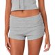 thumbnail image 1 of Leggings de cintura baja y doblez para mujer: pantalones cortos ajustados de color liso con tejido de poliéster, adecuados para el verano, el uso informal y el uso diario., 1 of 5