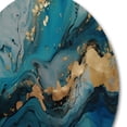 thumbnail image 4 of Designart "Geode Discovery Blue and Gold Depths II" Abstract Marble Metal Round Wall Art, 4 of 5