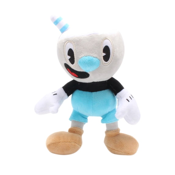 Jocestyle Cuphead Plush Toy 10-in Character Animated Stuffed Doll for Game Fan (Blue)