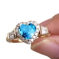 thumbnail image 2 of Hyasfey Wedding Ring Gorgeous Electroplating Retro Gift Golden Love Heart Rhinestone Finger Ring Fashion Jewelry, 2 of 8