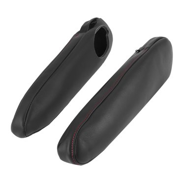 X AUTOHAUX Pair Center Seat Armrest Covers - Microfiber Leather For Toyota Sienna 2011-2018 (Black With Black Stitching)