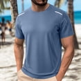 thumbnail image 2 of NOEGOEU Men's Workout Shirts Dry Fit Breathable Shirts Cooling Moisture Wicking Athletic Gym Tops (Blue,M), 2 of 8