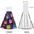 thumbnail image 4 of Coolnut 2 Pieces Cute Owl Kitchen Towels with Hanging Loop, Soft Microfiber Absorbent Hanging Hand Towel for Kitchen Bathroom Mudroom Laundry Room, 12x17 in Wash cloth, 4 of 7