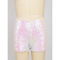 thumbnail image 2 of Eandarui Kids Boys Girls Sparkle Sequins Dance Shorts High Waist Gymnastic Jazzz Hip Hop Dance Colorful 110-120/11, 2 of 7