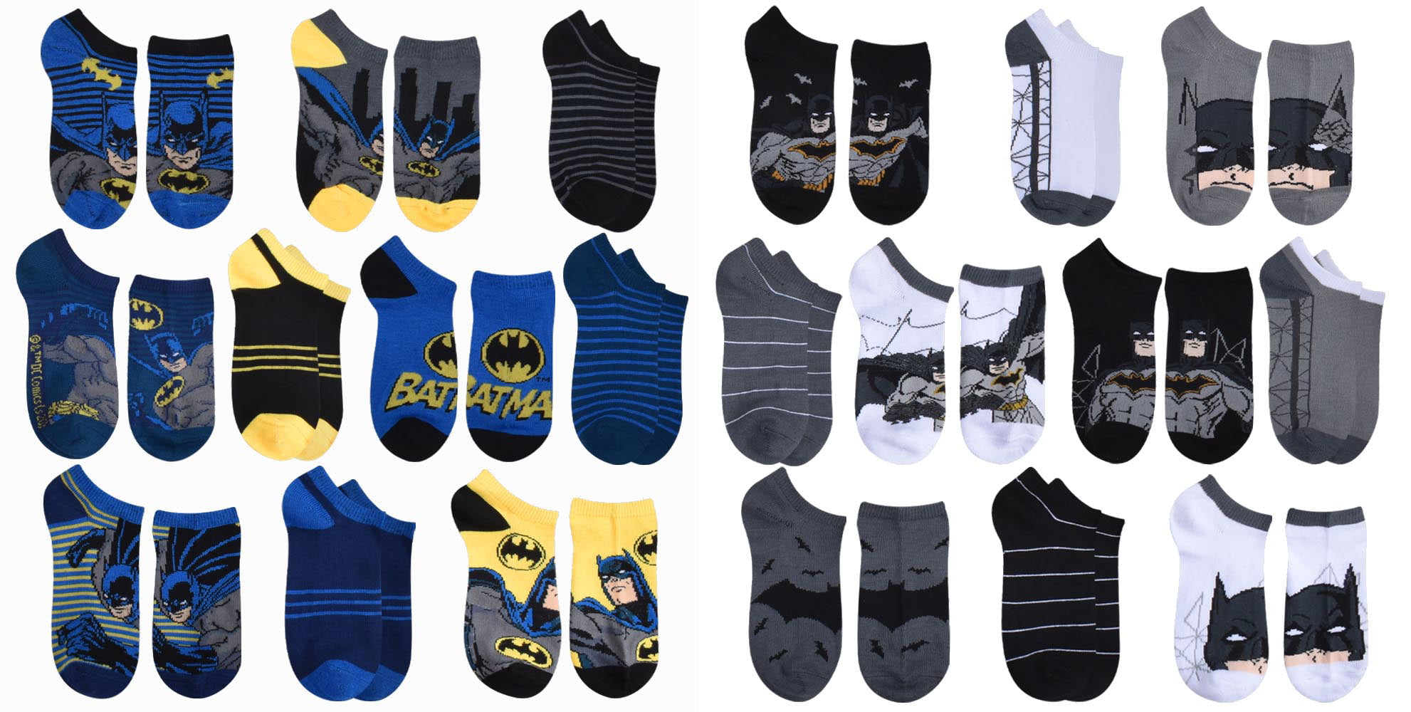 Batman Boys Socks, 20 Pack No Shows, Sizes S (4-6) - M (6-8) - Walmart.com