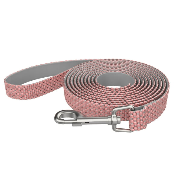 Vibrant Life Nylon 5ft Anti-Shock Padded Dog Leash, Pink - For Medium and Large Dogs