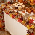 thumbnail image 5 of Autumn Fall Maple Leaf Garland, Multi-Color Halloween Foliage Vine, Long Hanging Floral Swag for Indoor Fireplace & Stair Rail Halloween Party Decorations, 5 of 8