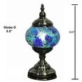 thumbnail image 4 of Silver Fever Handcrafted Mosaic Turkish Lamp Moroccan Glass Table Desk Bedside Light Bronze Base with E12 Bulb Blue Ornament, 4 of 6