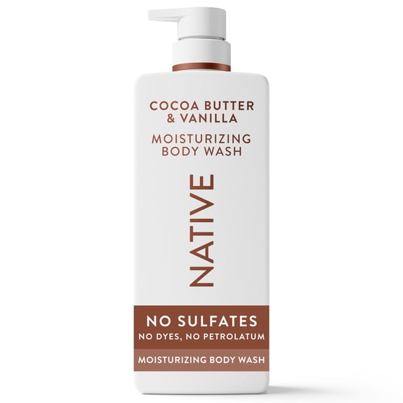 Native Moisturizing Body Wash, Sulfate Free, Cocoa Butter & Vanilla, 22 fl oz
