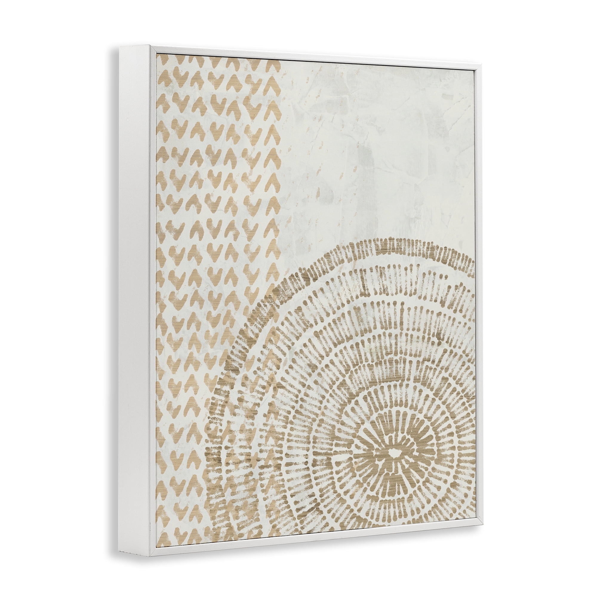 Stupell Industries Boho Fractal Patterns Abstract Painting White Framed Art Print Wall Art, 24 x 30