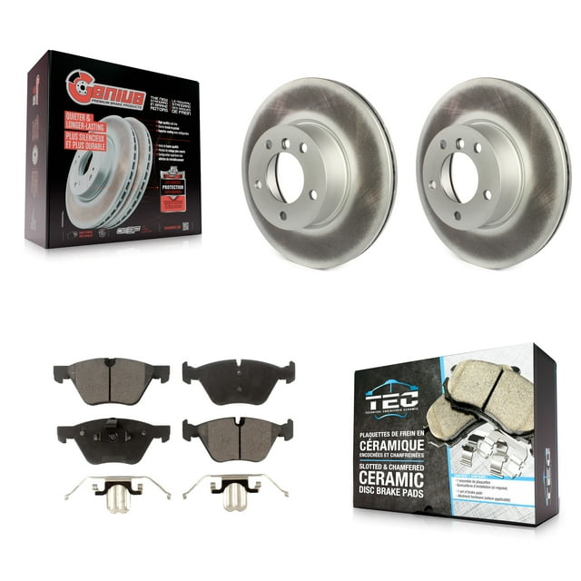 Transit Auto Front Coated Disc Brake Rotors and Ceramic Pads Kit for Car BMW X1 328xi KGT-100433