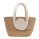 thumbnail image 1 of Nvzi Bolso de hombro tejido, bolso de mano tejido y bolso de cosméticos, bolsos de mano tejidos elegantes para playa de verano, 12,59 x 3,93 x 7,48 pulgadas, color blanco y caqui, 1 of 5