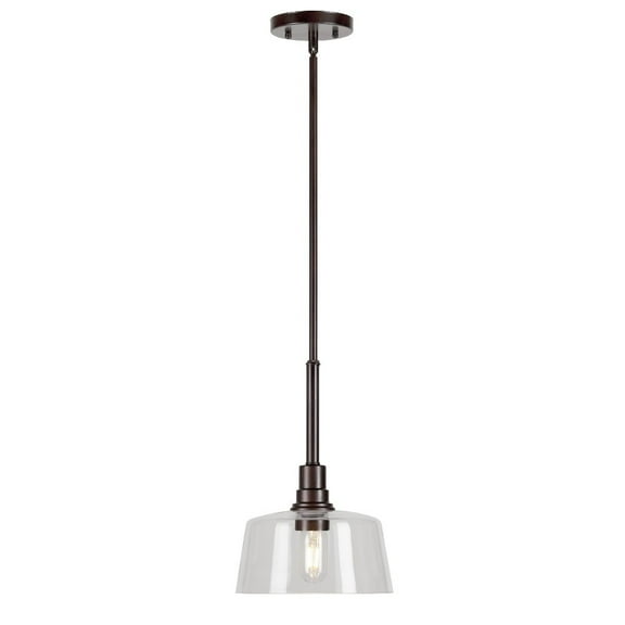 Acopa 1-Light Antique Bronze Mini Pendant with Clear Glass - Antique Bronze
