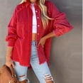 thumbnail image 6 of LYMAYTER Women Versatile Outerwear Raw Edge Washed Mid-Length Denim Jacket Solid Color Long Sleeves Jeans Jacket S-XL, 6 of 8