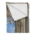 thumbnail image 2 of Country Soft Flannel Fleece Blanket, Classic Architectural Entrance Illustration with Backdrop of Countryside Landscape, Cozy Plush for Indoor and Outdoor Use, 60" x 80", Blue Green, by Ambesonne, 2 of 5