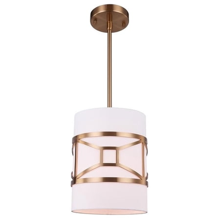 Woodbridge Lighting Regan 1-light Steel & Glass Mini Pendant in Vintage Brass
