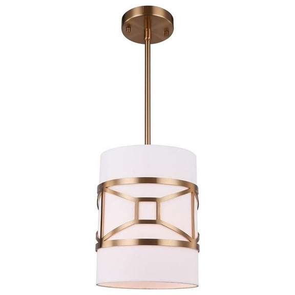 Woodbridge Lighting Regan 1-light Steel & Glass Mini Pendant in Vintage Brass