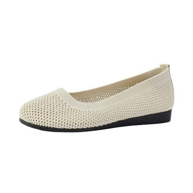 Amzcrzy Zapatos de mujer,Zapatos de mujer,Zapatillas de mujer, Zapatos planos de punta redonda de color liso para mujer, cómodos, transpirables y suaves, informales. Sandalias Mujer Zapatillas De Cas