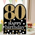 thumbnail image 2 of Big Dot of Happiness Adult 80th Birthday - Gold - Happy Birthday Giant Greeting Card - Big Shaped Jumborific Card, 2 of 7
