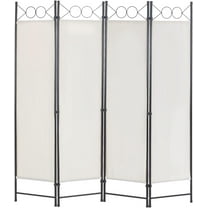 PayLessHere 4 Panel Room Divider 6 ft Steel for Home Office Bedroom, Beige