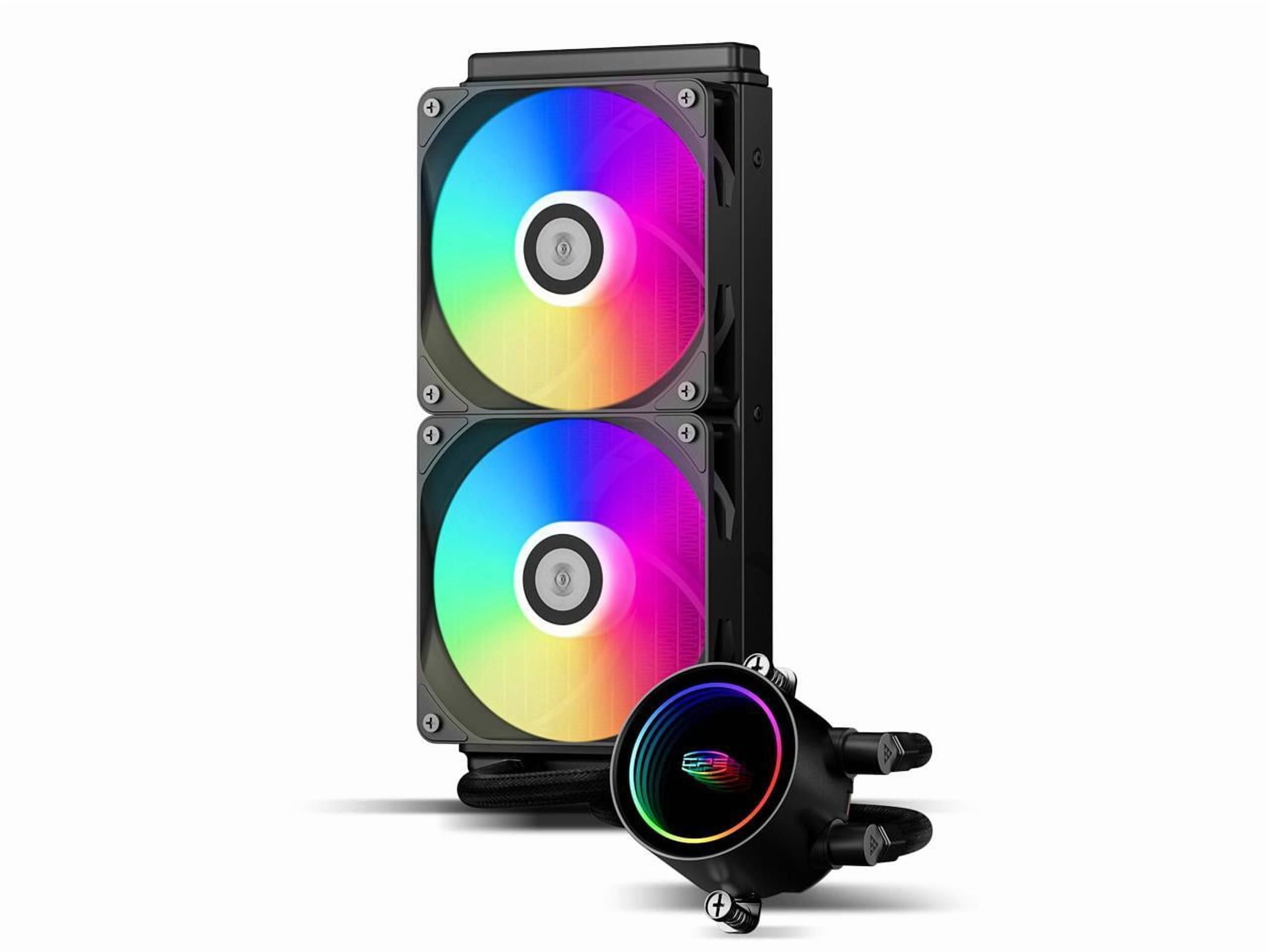 PCCOOLER CPS - DA240 ARGB BK CPU Liquid Cooler with 120mm PWM ARGB FAN, Brand New Low-noise Pump, Pre-mounted Fans on Radiator. For Intel: LGA115X/1200/1700/1851/20XX/AMD AM4/AM5