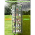 thumbnail image 6 of 5-Tier Mini Greenhouse with Caster Wheels, Each Shelf Height Adjustable Metal Plant Shelf with PVC Cover for Seed Starting Trays, Seedling Pots, Plant Pots, 11x16x57inch, 6 of 6