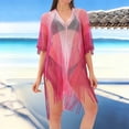 thumbnail image 2 of successthop Women's Swim Cover Ups for the Beach Casual Crewneck Dress Short Sleeve Swimsuit Summer Holiday Swimwear, 2 of 5