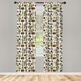 thumbnail image 4 of Ambesonne Food Art Window Curtains, Hamburger and Vegetables, Each 28" W x 84" L, Beige and Multicolor, 4 of 4